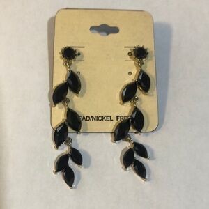 New Black and Gold Dangle Earrings